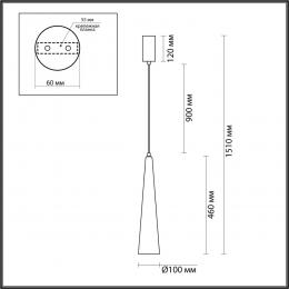 Odeon light 5043/12L L-VISION ODL24 301 глянц.золото/прозрачный/металл/стекло Подвес LED 12W 3000K 1334Лм LUMP  - 2 купить